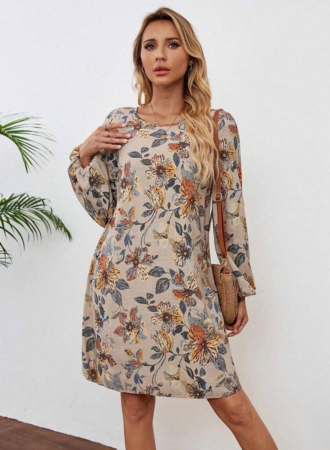 Take Two Women Floral Printed Long Sleeve Mini Dress - Image 4