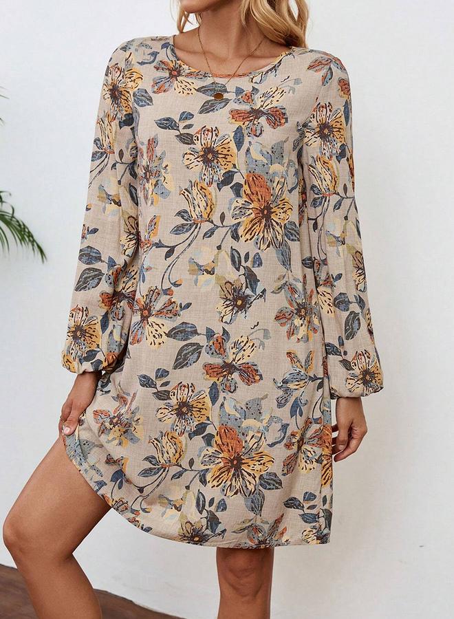 Take Two Women Floral Printed Long Sleeve Mini Dress - Image 1