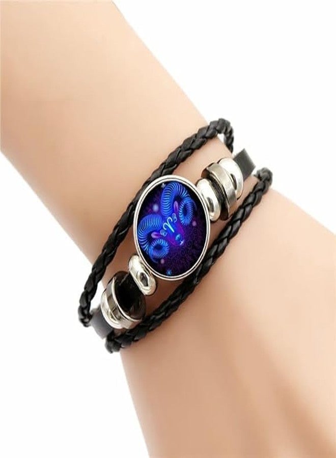 LAZYwindow Zodiac Constellation Bracelet, Aries Sign (मेष राशि), Fluorescent Woven Leather, Unisex - Image 5