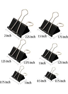 130 Pcs Black Binder Clips Paper Clamps Paper Binder Clips 6 Assorted Sizes Metal Black Binder Clips Ideal For Office Home And School Supplies - pzsku/ZCE13382DC5A998F68EB3Z/45/_/1740916811/212bb9c8-e268-4ec9-ad32-011af0ff8a56