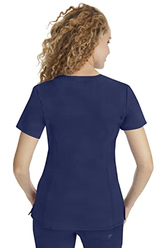 Healing Hands Scrub Top for Women with 3 Pockets and Easy Care 2Way Stretch Fabric 2278 S Navy - Image 3
