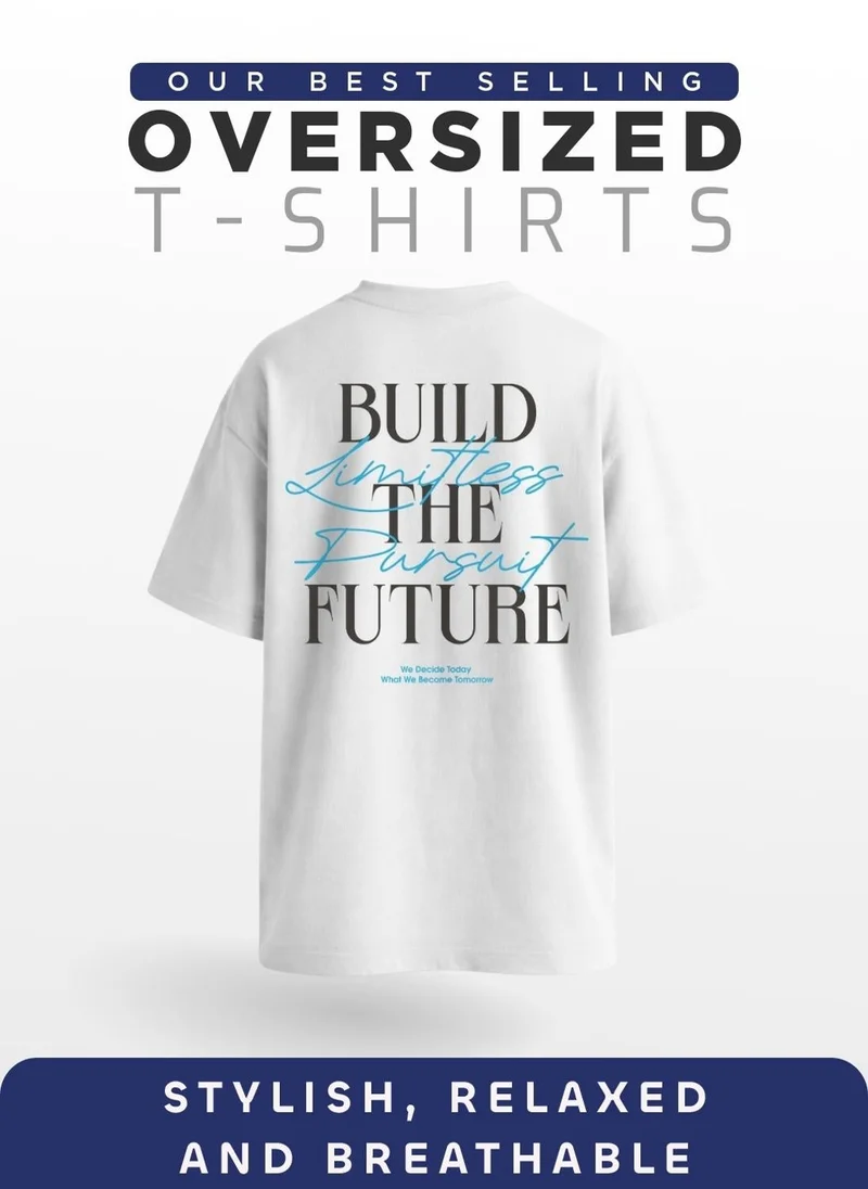 NOBERO White Men Oversized Printed T-shirt for Men | Best Price UAE