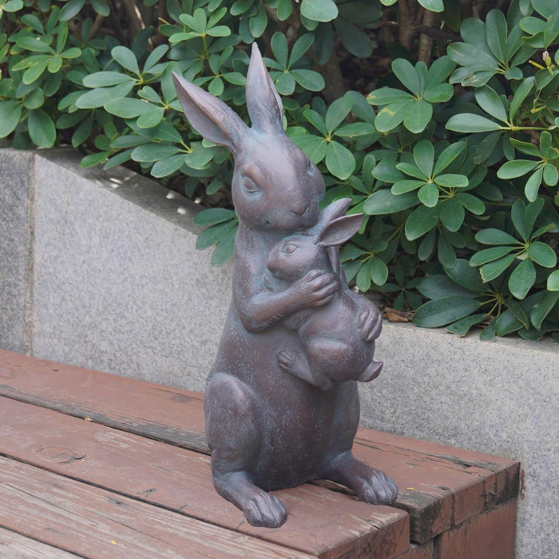 Braxio Bunny Decor Garden Outdoor Statues - Resin Standing Easter Bunny Decor for Outside Yard Decor Garden Statues Outdoor for Mothers Day Birthday Thanksgiving Copper 7.5Ã—5.6Ã—15.3 Inch - Image 1
