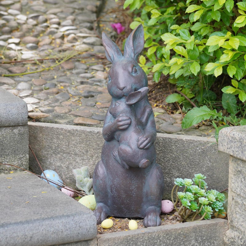 Braxio Bunny Decor Garden Outdoor Statues - Resin Standing Easter Bunny Decor for Outside Yard Decor Garden Statues Outdoor for Mothers Day Birthday Thanksgiving Copper 7.5Ã—5.6Ã—15.3 Inch - Image 2