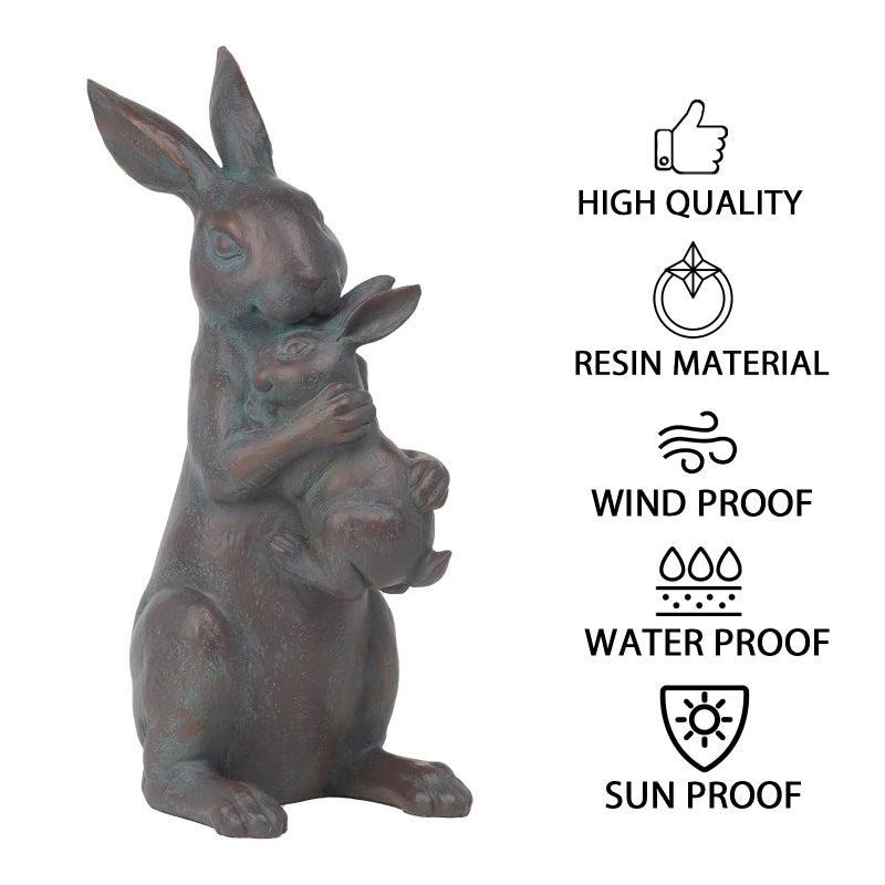 Braxio Bunny Decor Garden Outdoor Statues - Resin Standing Easter Bunny Decor for Outside Yard Decor Garden Statues Outdoor for Mothers Day Birthday Thanksgiving Copper 7.5Ã—5.6Ã—15.3 Inch - Image 5