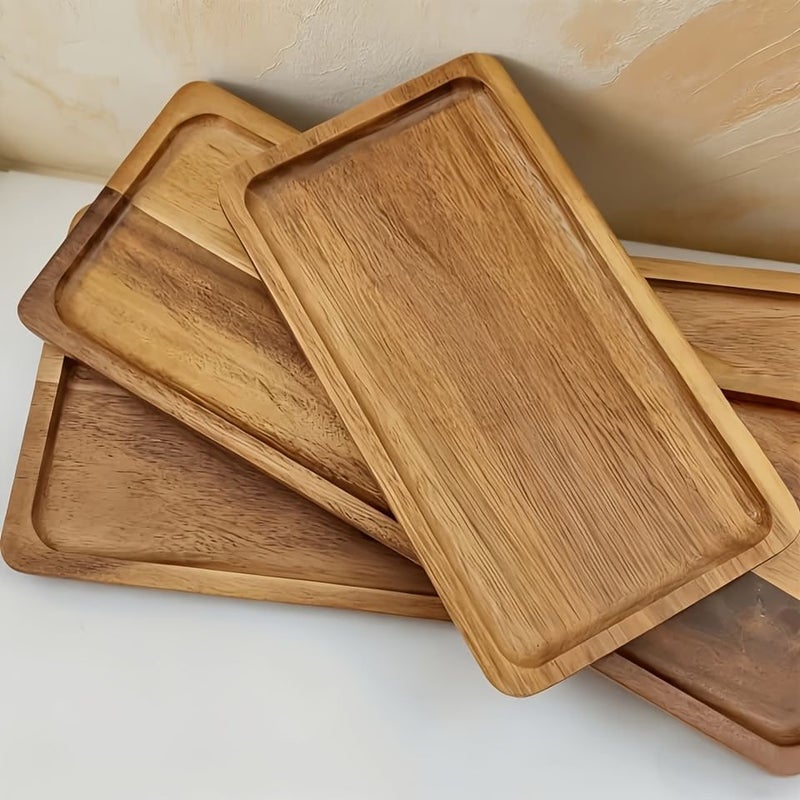 Long Oval Wooden Tray for Jewelry Storage Bathroom Vanity Deco - Image 2