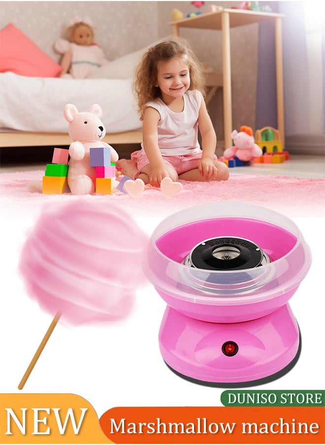 DUNISO Mini electric cotton candy machine, portable cotton candy DIY machine, household children's sugar machine, suitable for family party celebration, 26 * 26 * 13cm, pink  - Image 1