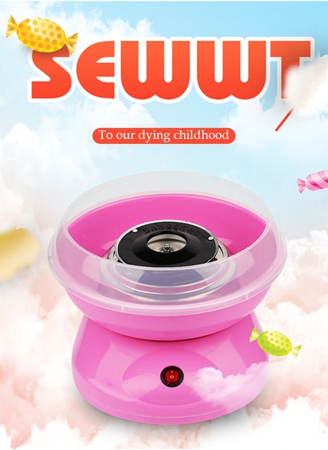 DUNISO Mini electric cotton candy machine, portable cotton candy DIY machine, household children's sugar machine, suitable for family party celebration, 26 * 26 * 13cm, pink  - Image 2