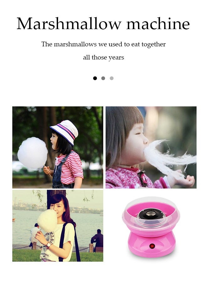 DUNISO Mini electric cotton candy machine, portable cotton candy DIY machine, household children's sugar machine, suitable for family party celebration, 26 * 26 * 13cm, pink  - Image 3