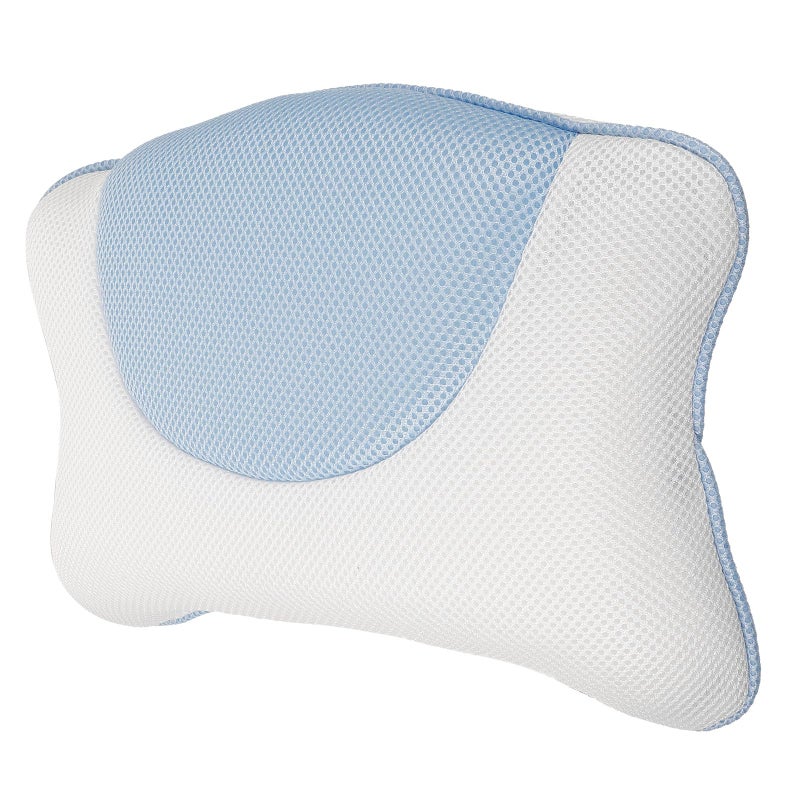 Bath Pillow with 4 Suction Cups 3D Mesh Headrest Neck Back Support Washable Spa Cushion - Image 2