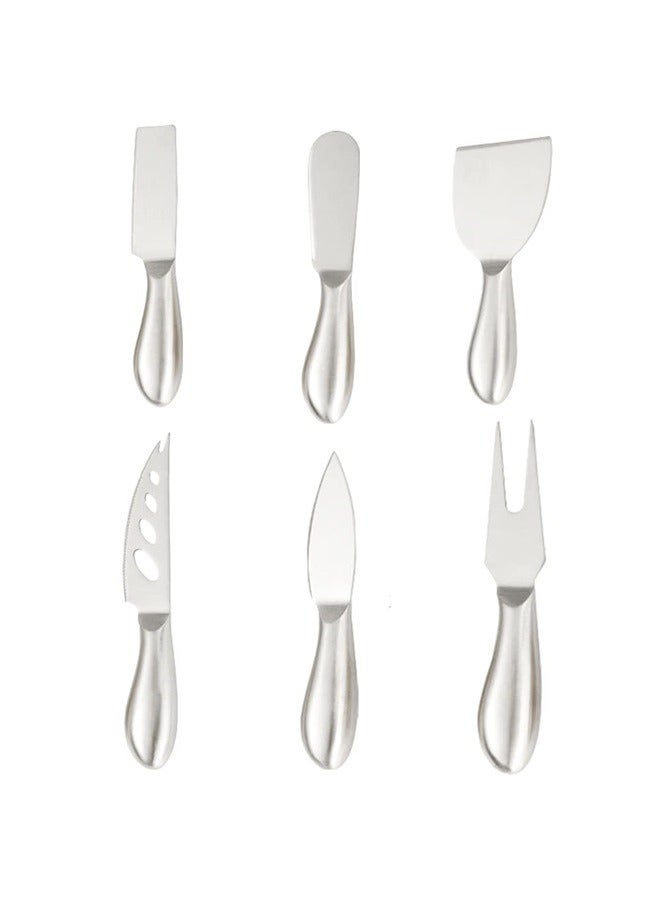 Premium 6-Piece Stainless Steel Cheese Knife Collection with Cheese Fork, Slicer and Cutters for Kitchen  - Image 2