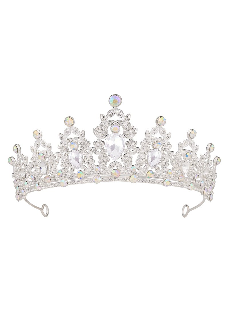 Vofler - Crowns for Women Vofler Silver Tiaras wCrystal  Royal Queen Flower Headband for Princess Ladies Girls Bridal Bride Birthday Wedding Pageant Prom Quinceanera Homecoming Halloween Costume Party - Image 1