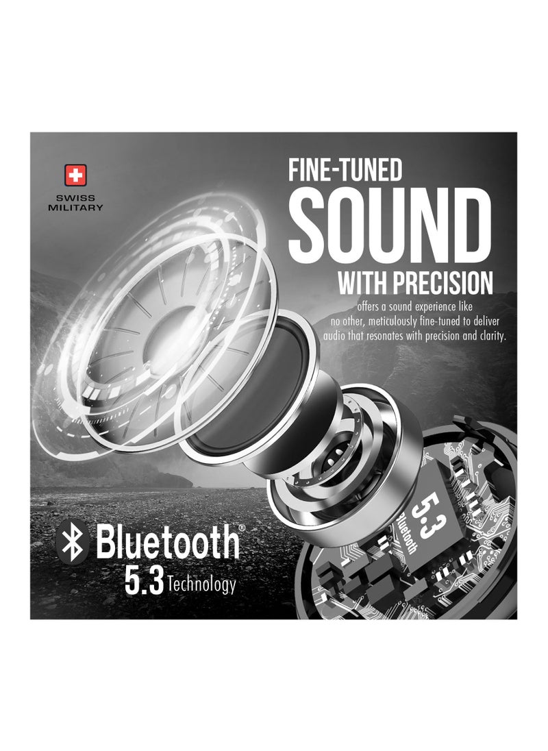 SWISS MILITARY Military Victor 3 Wireless Earbuds Bluetooth With Active Noise Cancelling, ENC, 5Hr Music, Wireless Charging Case, 120Hr Standby, Compatible With iPhones, Samsung And Other Smartphones - Silver  - Image 4