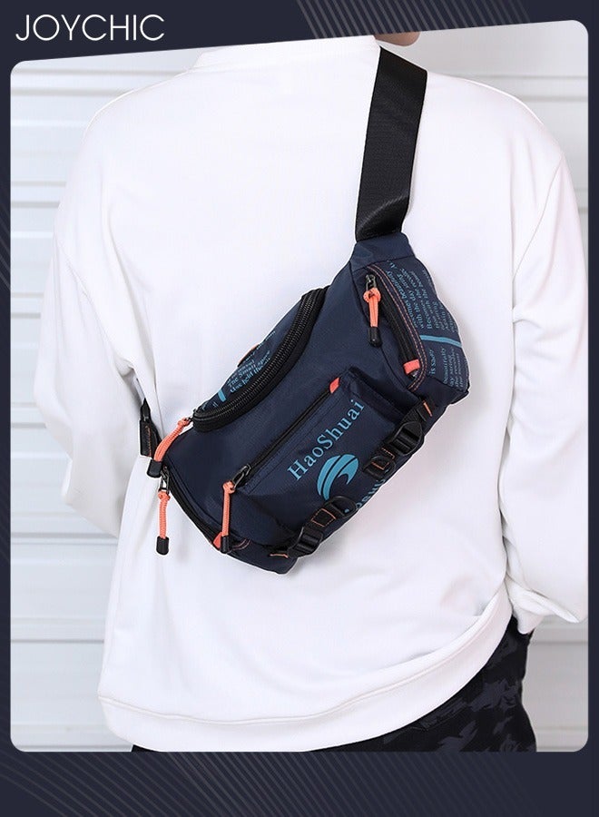 Joychic حقيبة صدر للرجال بسعة كبيرة بتصميم عصري متعددة الوظائف من النايلون مقاومة للماء ومقاومة للاهتراء مع حمالة كتف وحقيبة ظهر مزدوجة الاستخدام مع مدخل سماعات للألعاب الرياضية الخارجية والتسلق - Image 2