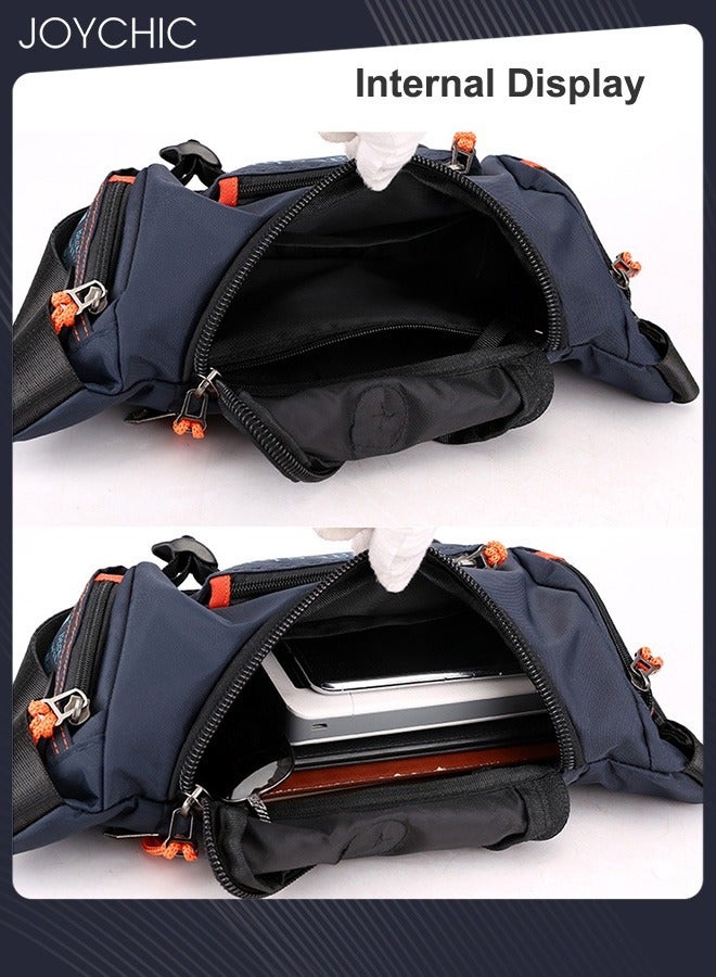 Joychic حقيبة صدر للرجال بسعة كبيرة بتصميم عصري متعددة الوظائف من النايلون مقاومة للماء ومقاومة للاهتراء مع حمالة كتف وحقيبة ظهر مزدوجة الاستخدام مع مدخل سماعات للألعاب الرياضية الخارجية والتسلق - Image 4