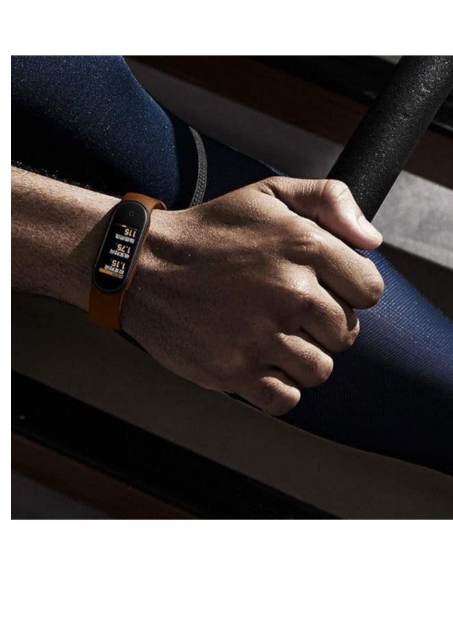 Silicone Strap Bracelet Wristband Suitable for Mi Band 5,6 brown - Image 3
