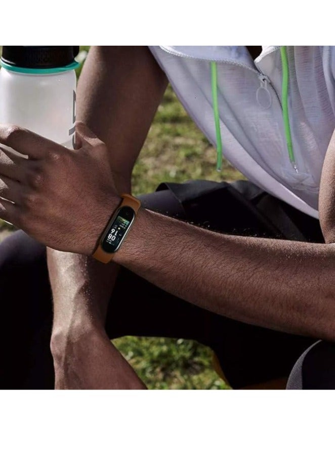 Silicone Strap Bracelet Wristband Suitable for Mi Band 5,6 brown - Image 4