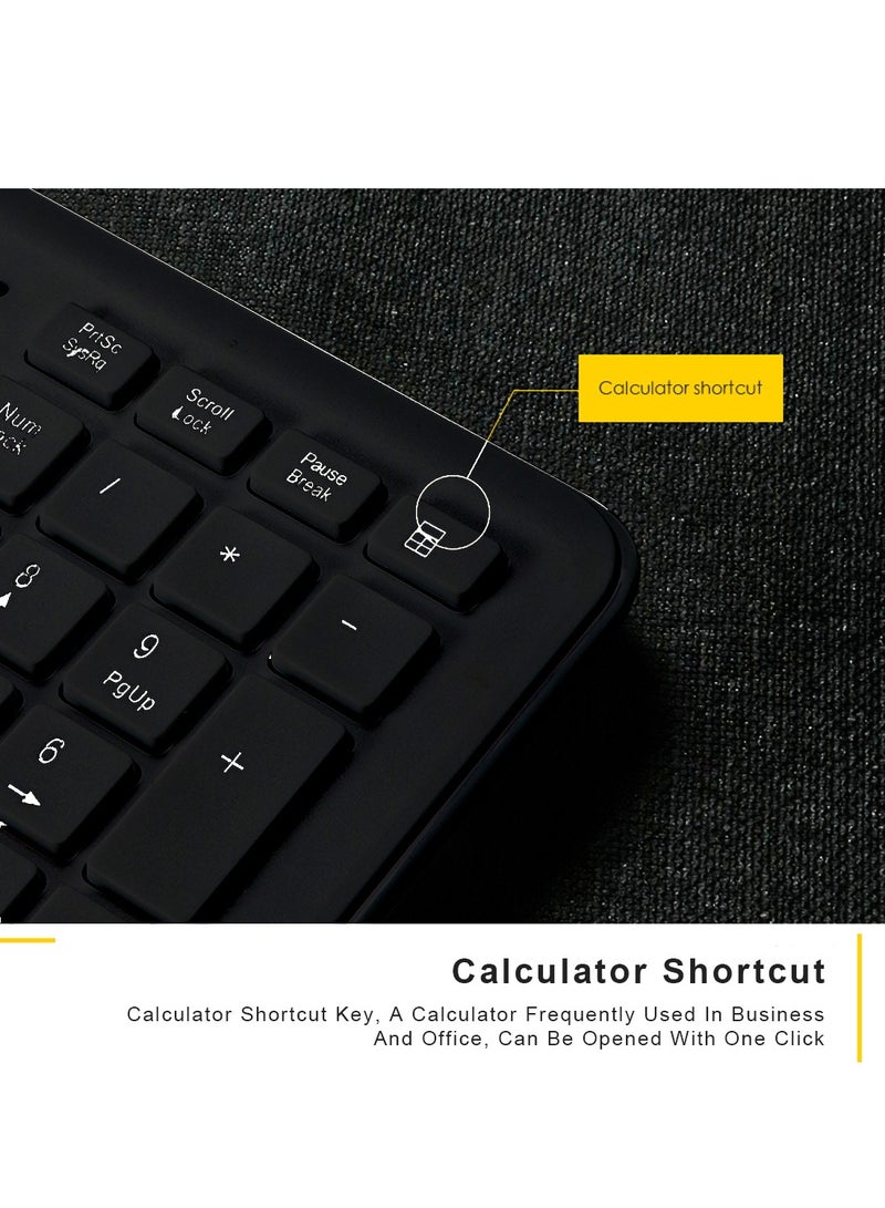 IFound 2.4G Wireless Keyboard and Mouse,USB Compact Full Size Keyboard Mouse Combo for Windows,Computer, Desktop,PC,Notebook Black Red  - Image 2