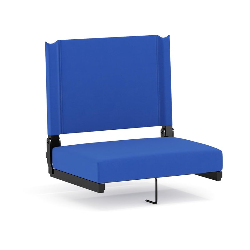 Flash Furniture Grandstand Portable Stadium Seat for Bleachers or Benches, Folding Padded Stadium Chair with Carrying Handle, 500 lb. Weight Capacity, Blue