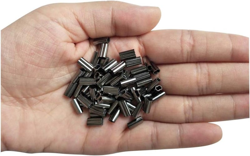 Laxygo 100pcs Double Barrel Copper Crimp Sleeves Fishing Line Connectors 6 Sizes - Image 3