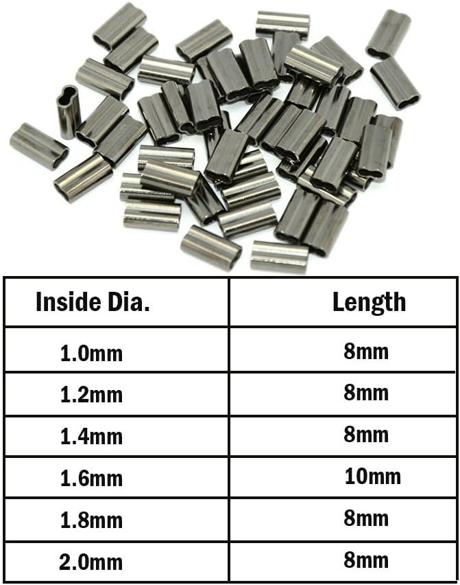Laxygo 100pcs Double Barrel Copper Crimp Sleeves Fishing Line Connectors 6 Sizes - Image 2