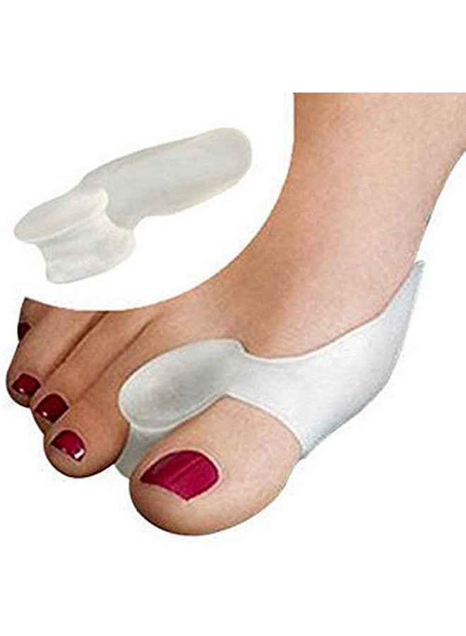 NEXT ANGLE STOREMART Small Soft Silica Gel White Foot Protector 2 Pieces Toe Separator (White) - Image 1