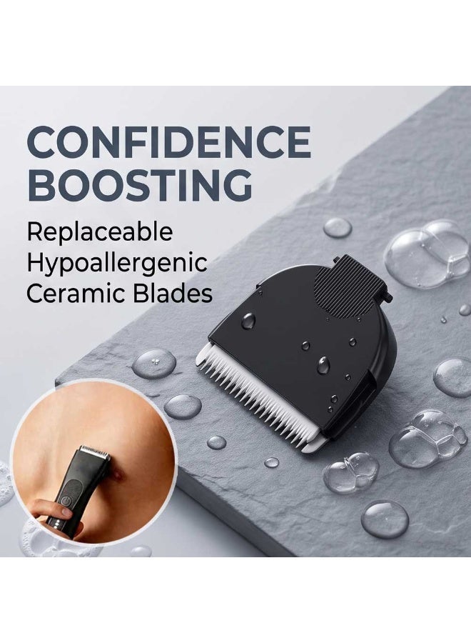 MANSPOT Premium Body Groomer for Men - Waterproof Safe Groin & Body Hair Trimmer, Hypoallergenic  7000 RPM Motor & LED Power Indicator - Image 4