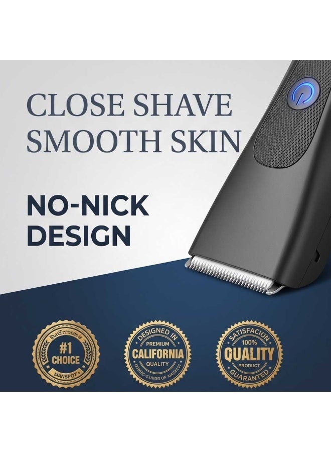 MANSPOT Premium Body Groomer for Men - Waterproof Safe Groin & Body Hair Trimmer, Hypoallergenic  7000 RPM Motor & LED Power Indicator - Image 3
