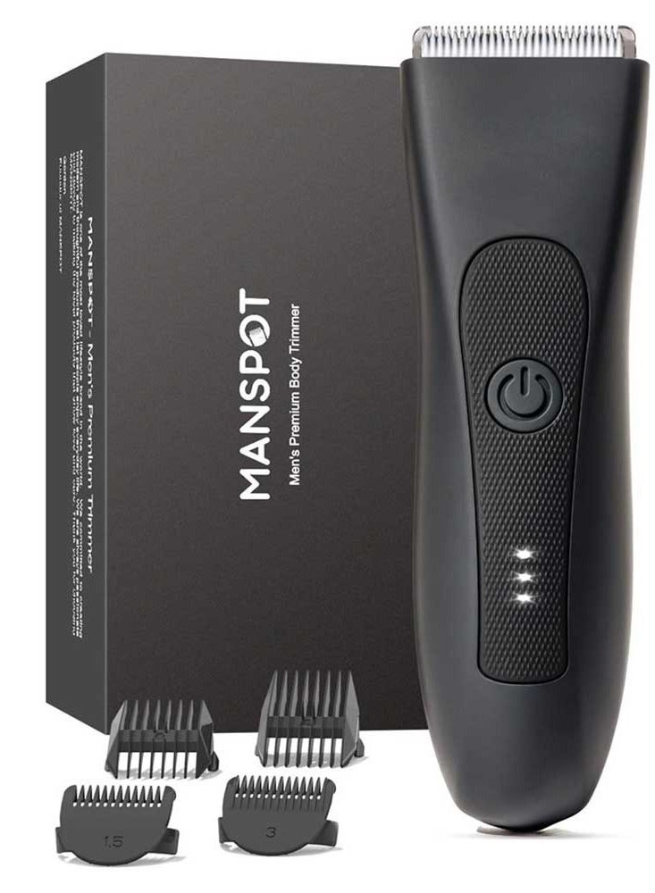 MANSPOT Premium Body Groomer for Men - Waterproof Safe Groin & Body Hair Trimmer, Hypoallergenic  7000 RPM Motor & LED Power Indicator - Image 1