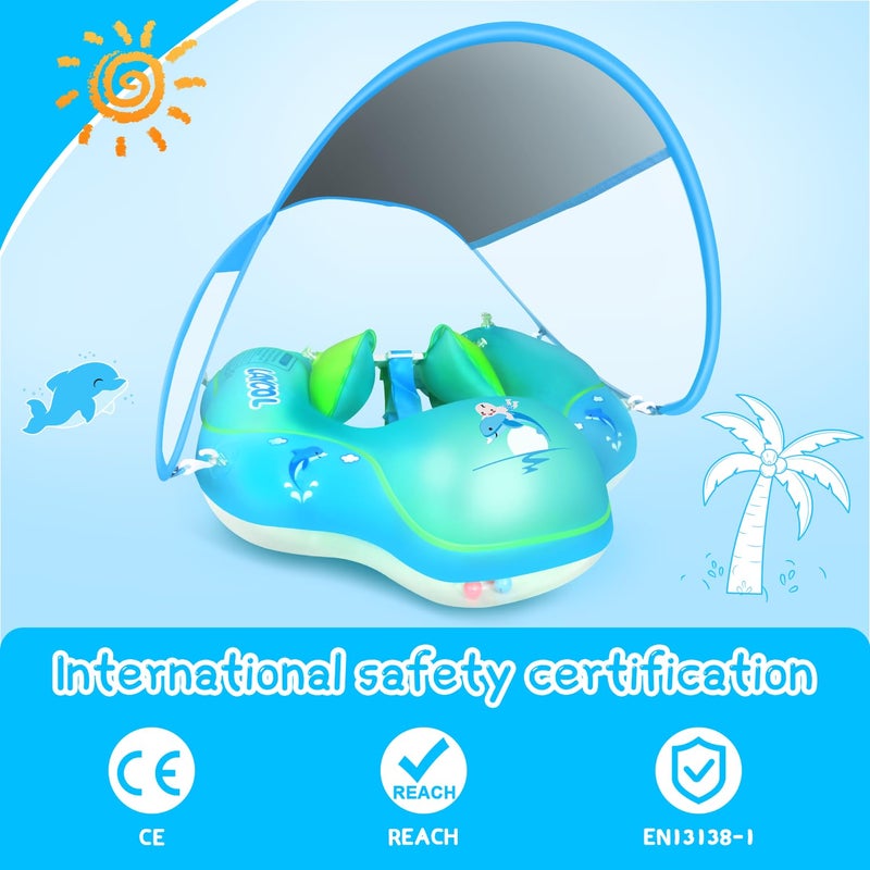 LAYCOL Baby Swimming Float with UPF50+ Sun Canopy Baby Floats for Pool No Flip Overbaby Pool for Baby Age of 3-36 Months - Image 4
