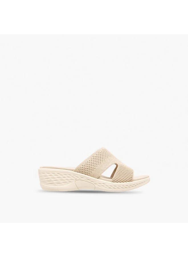 Women Textured Slip-On Sandals with Wedge Heels