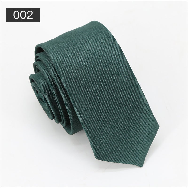 2025 New Solid Color Narrow Twill Tie Men's Jacquard Business Fashion Hand Tie Manufacturer Wholesale - Image 1