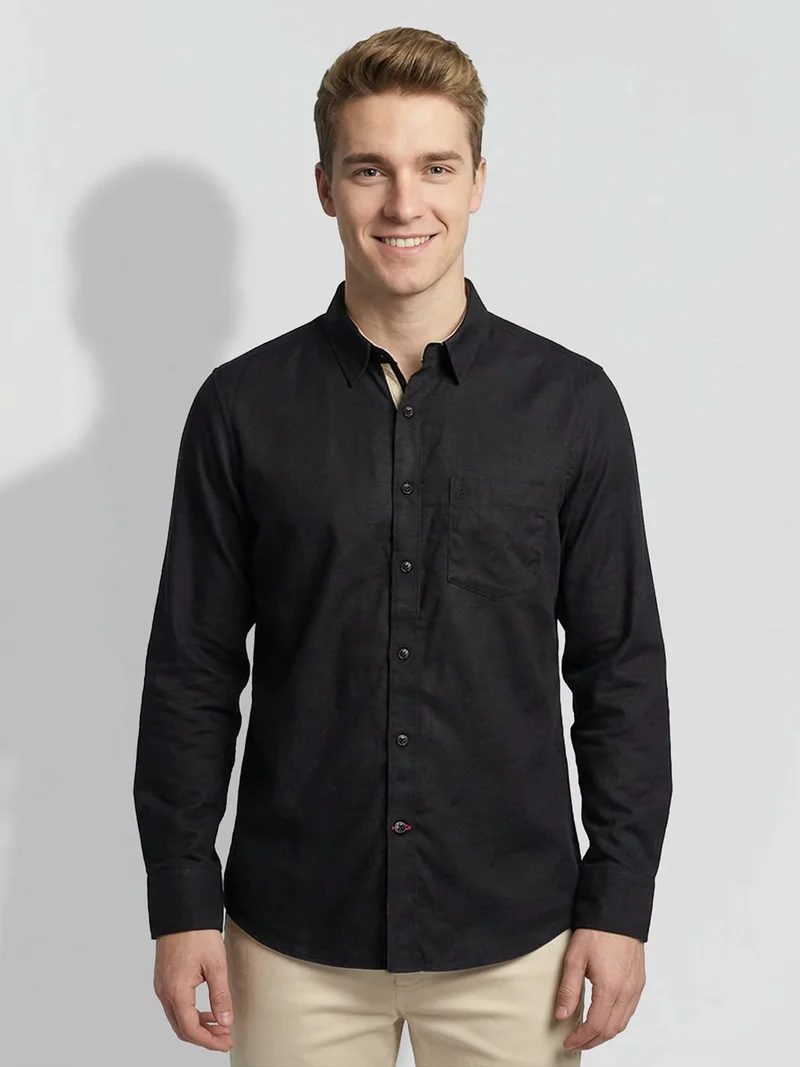 Being Human Black Regular Fit Men's Shirts