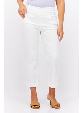 Gloria Vanderbilt Women Slim Fit  Stretchable Capri Jeans, White  - Image 1