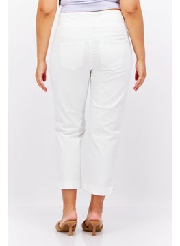 Gloria Vanderbilt Women Slim Fit  Stretchable Capri Jeans, White  - Image 3