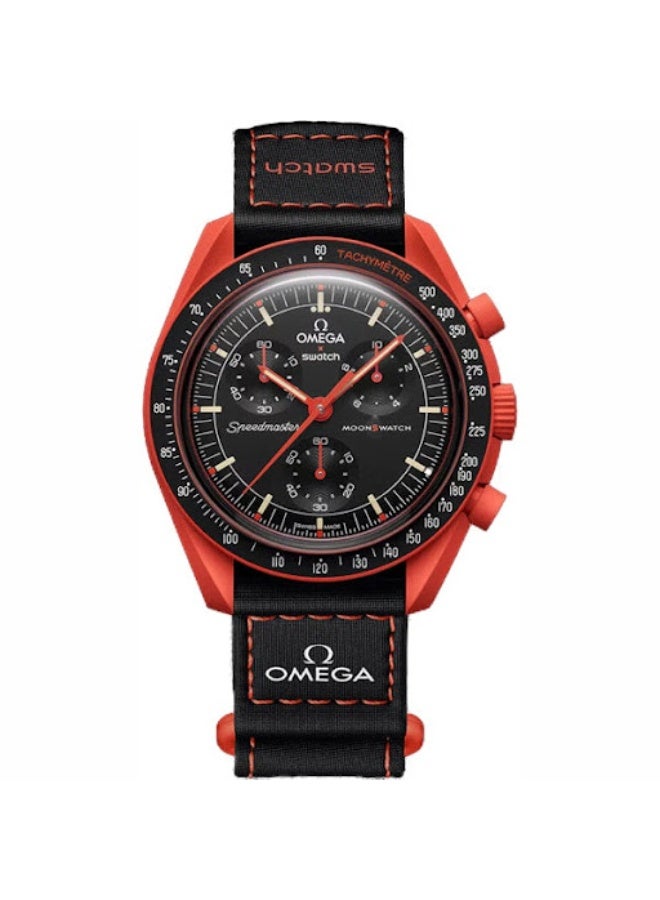 Swatch أوميغا × سواتش مهمة على الأرض: لافا SO33O100 سبيدماستر كرونوغراف - Image 1