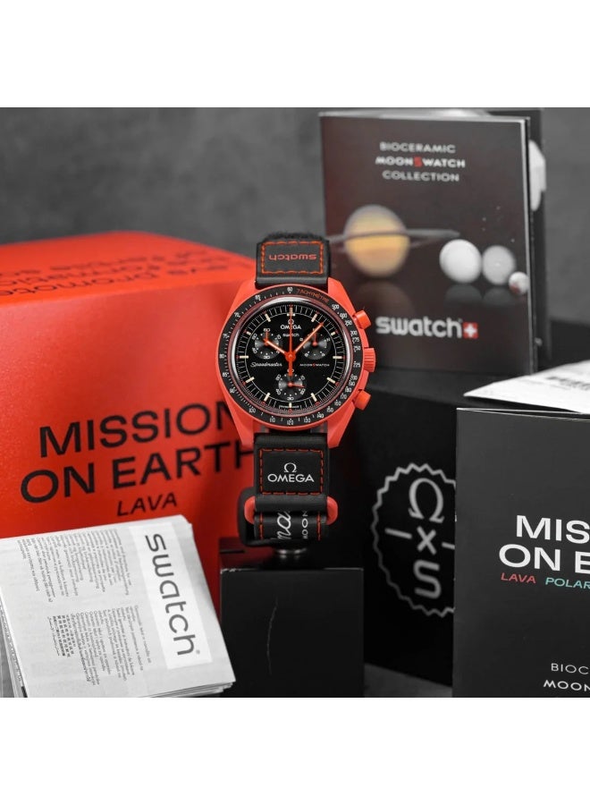 Swatch أوميغا × سواتش مهمة على الأرض: لافا SO33O100 سبيدماستر كرونوغراف - Image 2