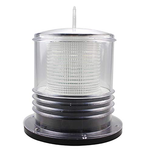 Pilotlights.net Solar Dock Warning Light - Waterproof Solar Dock Lighting - Constant On or Flashing 360 Degree Lighting - Cool White LED - Image 1