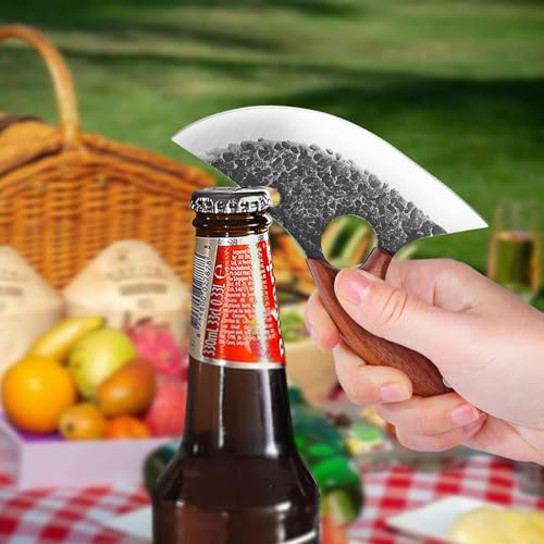 Huusk Knives, Viking Boning Knife for Meat Cutting, Small Ulu knives, Caveman Ultimo Knives Hand Forged Full Tang Knives for Kitchen or Camping Christmas Gift - Image 4