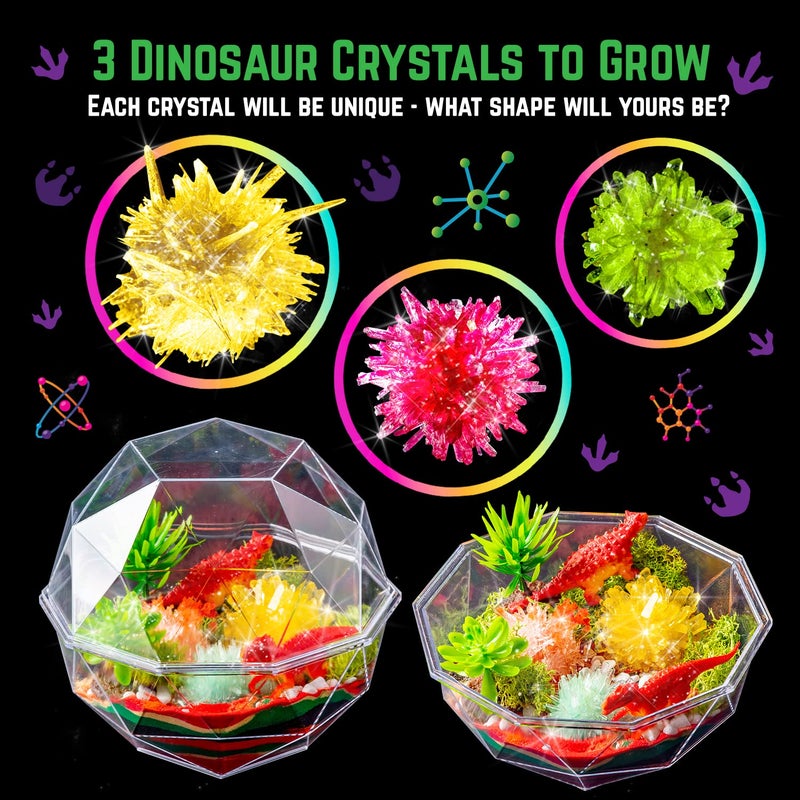 Original Stationery Dinosaur Crystal Growing Kit for Kids 7+, Includes 17 Pieces & Easy-to-Follow Manual, Grow 3 Crystals and Create a Dinosaur Scene, Perfect for Valentine and Easter Gifts - Image 4