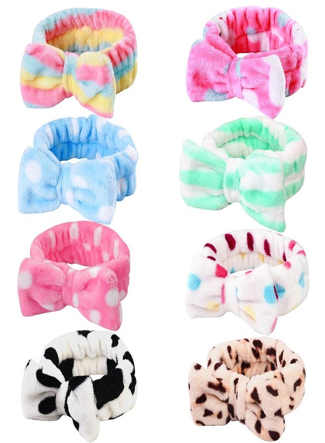 Hishexin Stocking Stuffers for Teen Girls, 8 Pack Bow Spa Skincare Headband for Washing Face, Christmas Gifts Spa Party Favors Bulk Gifts for Teens Girls - Image 1