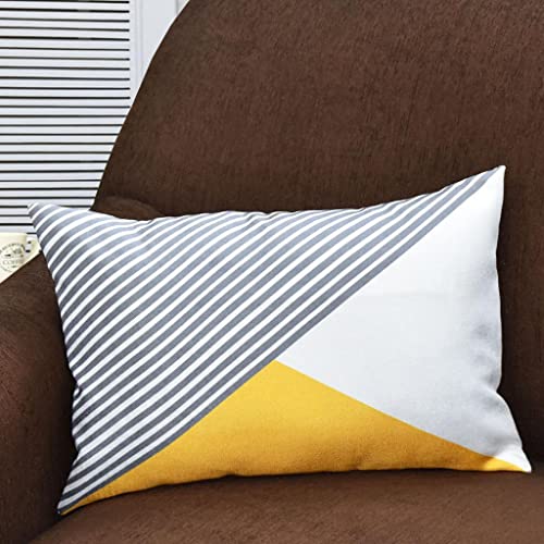 FABANE Imported Rectangular Canvas Cushion Cover (12 x 18 inches) Set of 2 Pcs & Rectangle Cushion Covers uses in Bedroom,Living Room,Sofa,Couch & Office (12x18 inch, Yellow) - Image 3