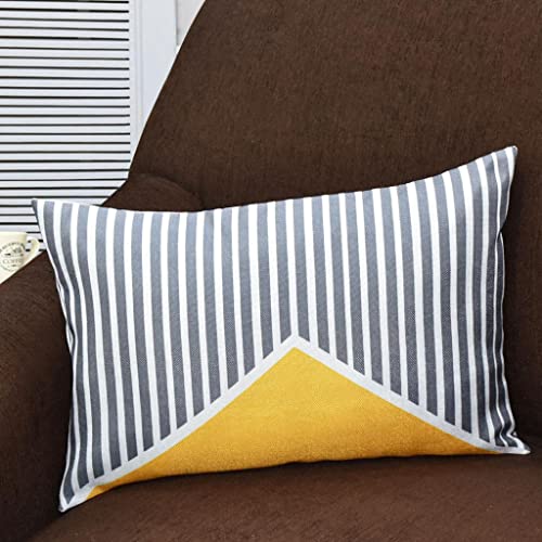 FABANE Imported Rectangular Canvas Cushion Cover (12 x 18 inches) Set of 2 Pcs & Rectangle Cushion Covers uses in Bedroom,Living Room,Sofa,Couch & Office (12x18 inch, Yellow) - Image 2