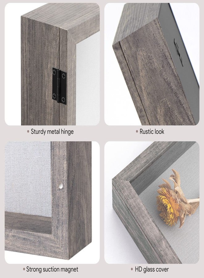 Califortree 8x10 Shadow Box Frame with Linen Back - Sturdy Memory Display Case of Flower, Pictures, Medals and More, Rustic Gray - Image 5
