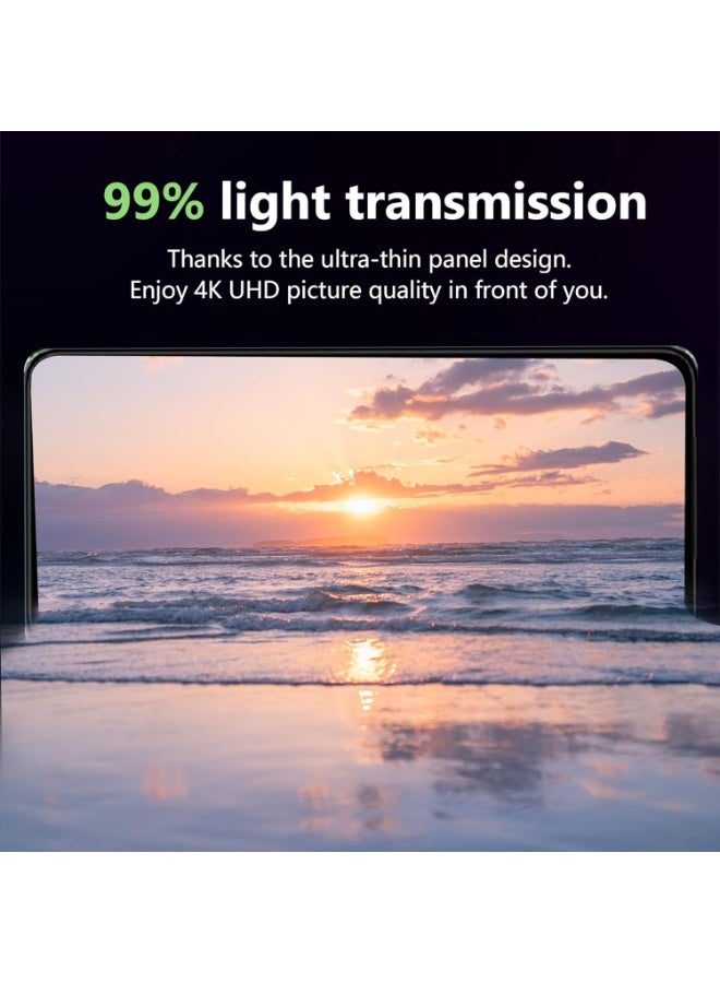 عبوتان من زجاج شفاف أسود كامل لهاتف ZTE Nubia Red Magic 11 Pro / 11 Pro+ كحامي شاشة، فيلم حماية زجاجي مقسى 9H مضاد للبصمات (ترقية شبكة الغبار للسمّاعة العلوية) - Image 5