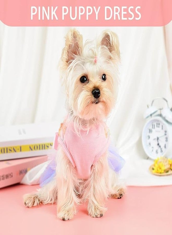 PETANGEL Dress for Small Medium Dogs Cats Girl Mesh Skirt Dress Summer Spring Dog Clothes for King Charls, Fox Terrier Pet Princess Dresses Birthday Dresses Party Tutu Skirt(Size:2XL, Chest:55cm) - Image 5
