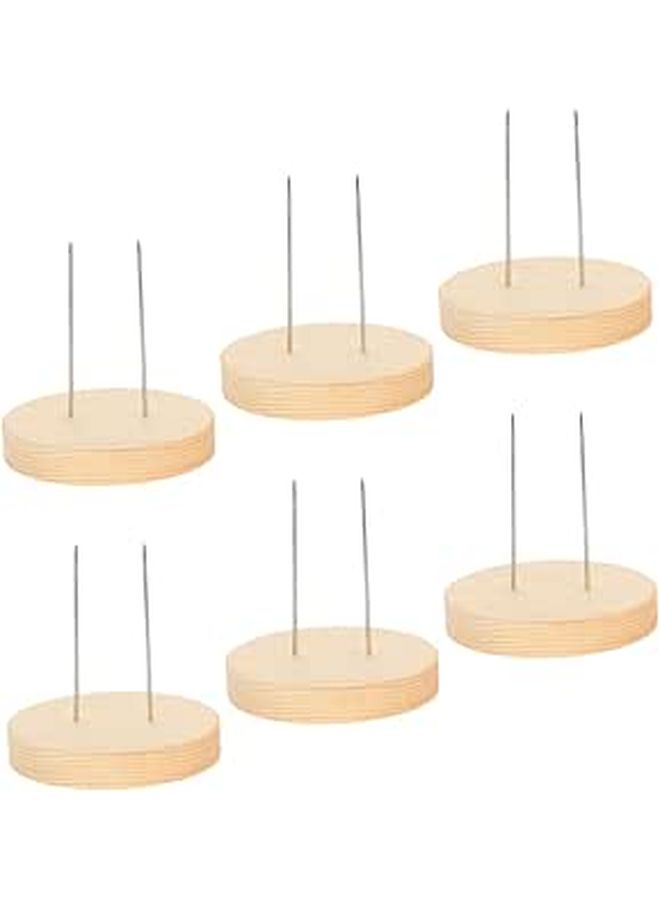 Wooden Doll Display Stand 6 Pack Compact Stable Holder for Crochet Dolls - Image 1