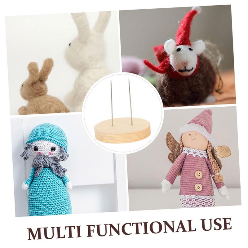 Wooden Doll Display Stand 6 Pack Compact Stable Holder for Crochet Dolls - Image 5