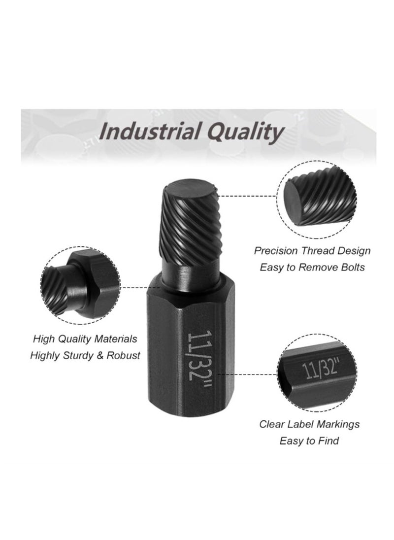 Yakumuz - 10 PCS Damaged Bolt Extractor Kit, Yakumuz Heavy-Duty Screw and Bolt Extractor Drill Bit Set Hex Shank Rounded Bolt Remover Tools Easy Removal of Rusty and Broken Bolts for Automobile Repair - Image 1