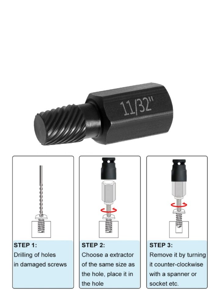 Yakumuz - 10 PCS Damaged Bolt Extractor Kit, Yakumuz Heavy-Duty Screw and Bolt Extractor Drill Bit Set Hex Shank Rounded Bolt Remover Tools Easy Removal of Rusty and Broken Bolts for Automobile Repair - Image 1